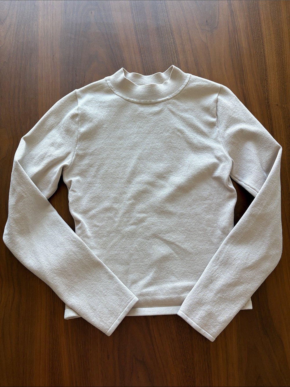Babaton Cream Ribbed Mock Neck Sweater Top